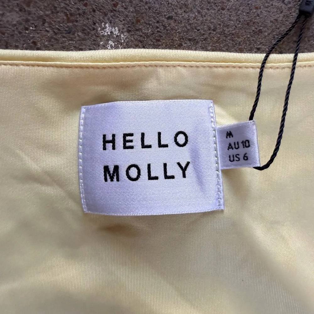 Hello Molly Pale Yellow Square Neck Mini Dress - Picture 7 of 8